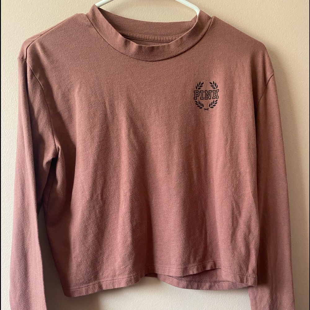 VS Pink Long Sleeve Baggy Crop Shirt